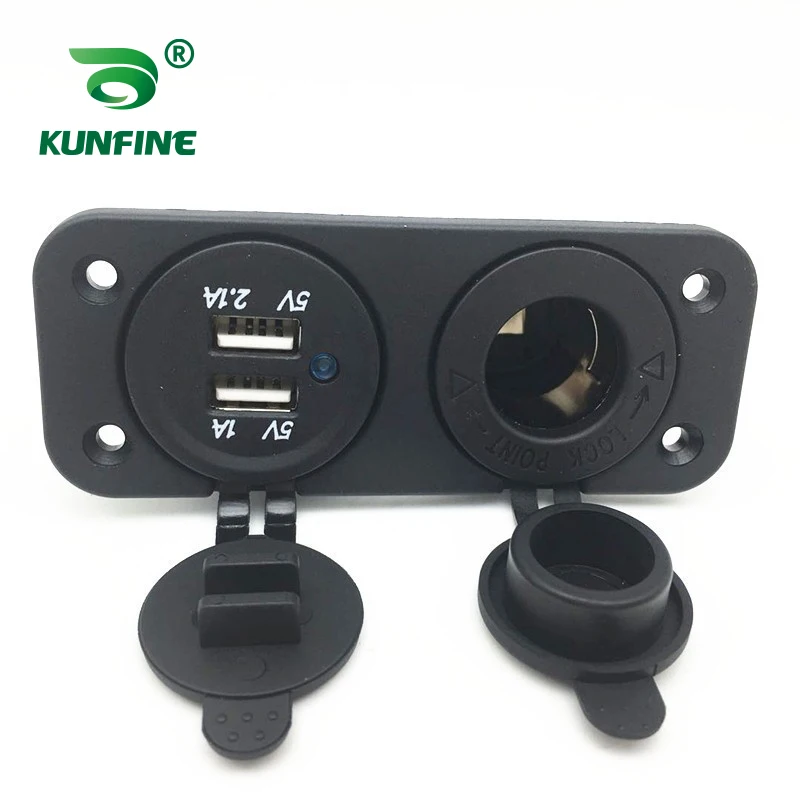 

Многофункциональное автомобильное зарядное устройство с комбинированной розеткой и двумя USB 3.1A