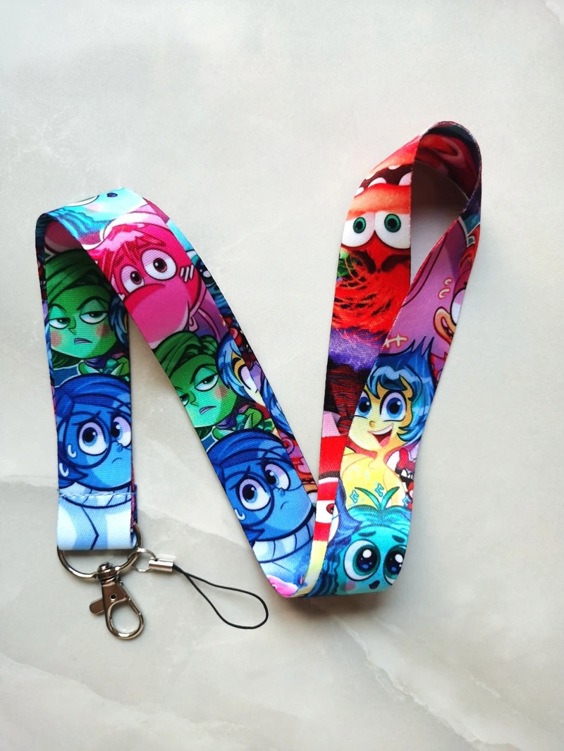 New 1 pcs Disney Inside Out Lanyards Keys Neck Strap For Card Badge Key Chain Lanyard Key Holder DIY Hang Rope Keyrings