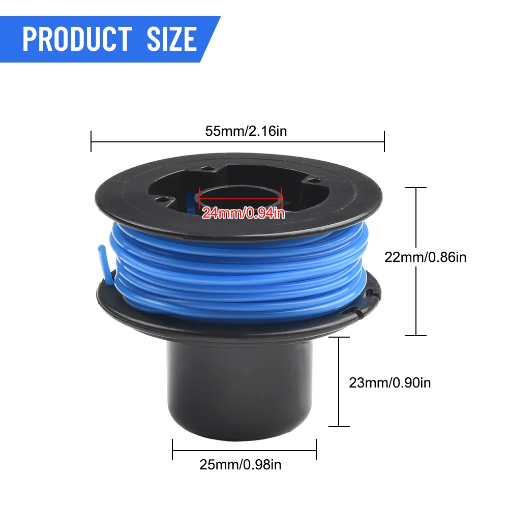 2 Pack 8 Meter Nylon Line Spools Compatible with For Sovereign N0E 2ET 230 18V and N0E 15ET 230 18V String Trimmers
