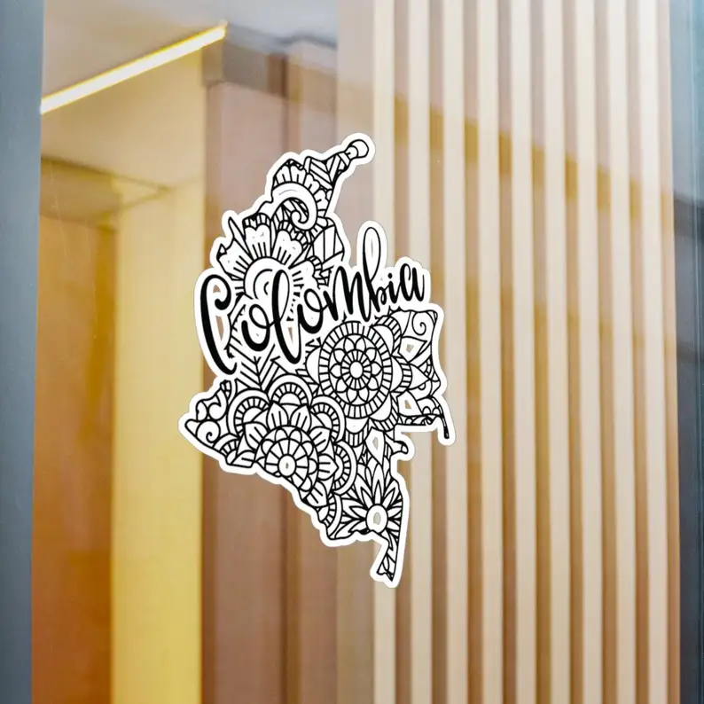 Colombia Boho Mandala Outline PVC Vinyl Sticker For Car Bumper And Rear Window Decorative Graphic Design Decal view 4