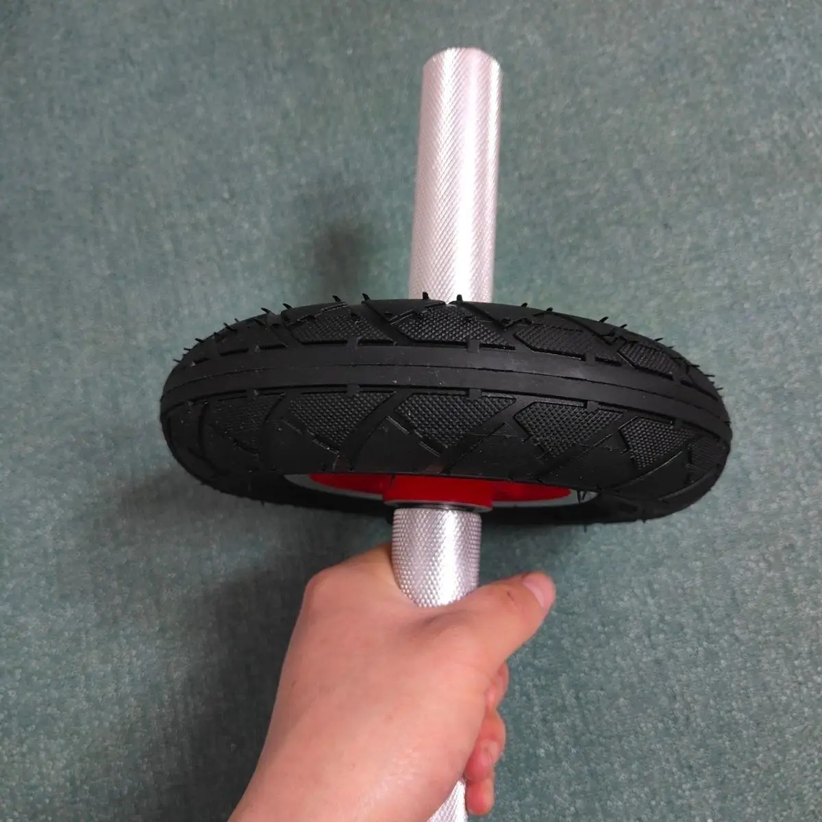 New Inflatable Ab Roller with Aluminum Alloy Handle Double‑Bearing Core Abdominal Training Fitness Wheel Accessory