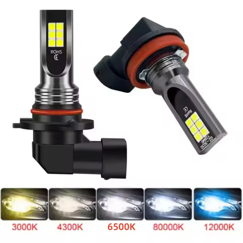 2PCS H8 H11 LED Bulb H7 9005 HB3 9006 HB4 Led Lamp Super Bright Car Fog Lights Day Driving Running Light 12V 24V 6500K White