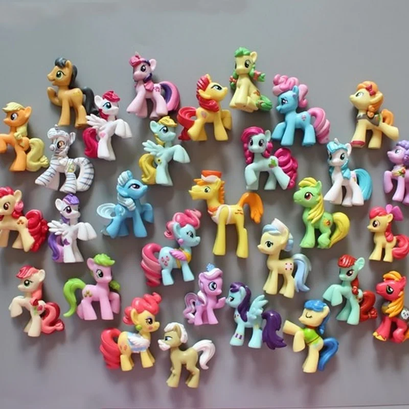 Hasbro-My Little Pony Figures para Crianças, Rainbow Dash Kawaii, Applejack, Rarity, Fluttershy Pinkie Pie Pie, Brinquedos Animados, Presentes