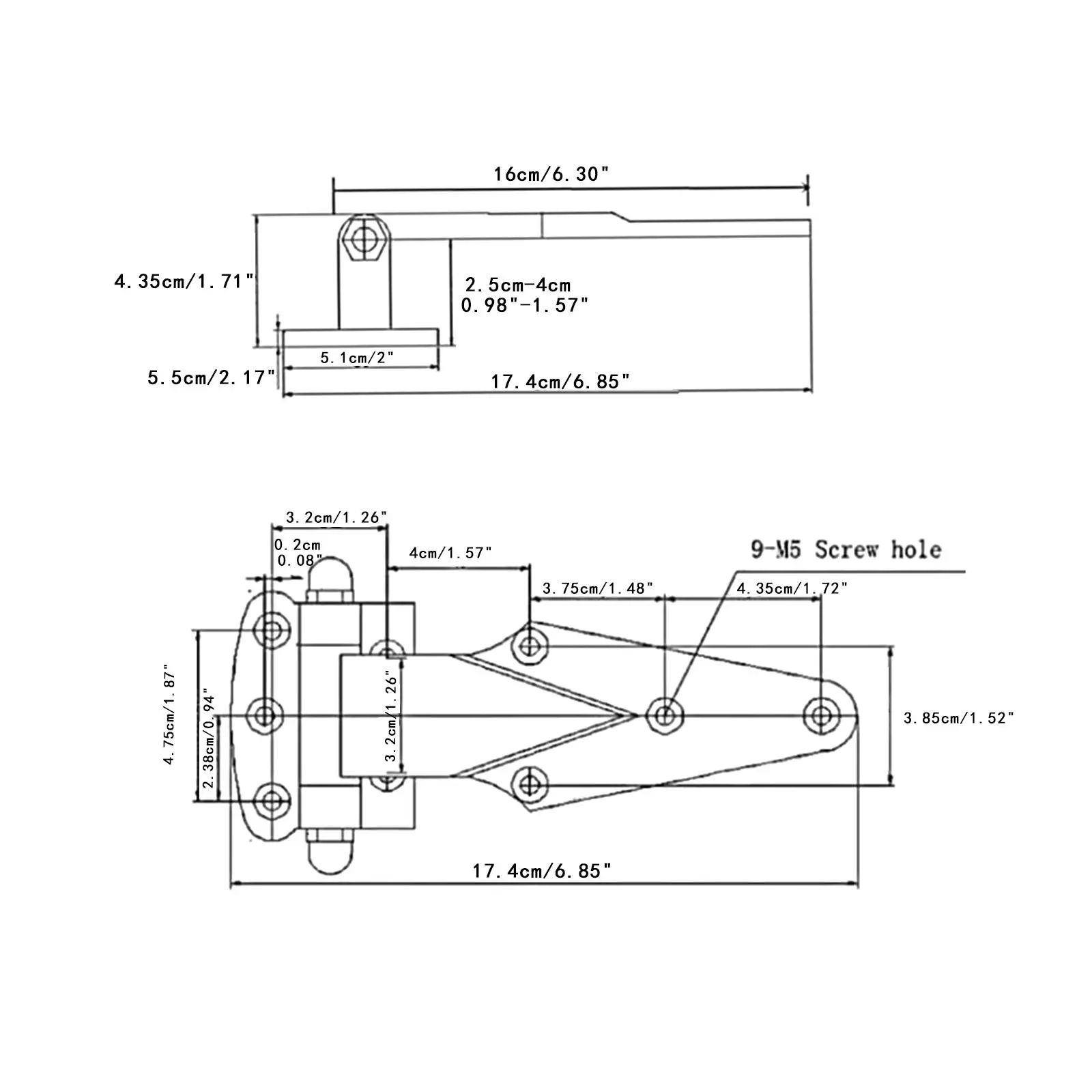 مفصل باب الثلاجة شديد التحمل، مفصل صناعي، سهل التركيب لخزانة الهيكل