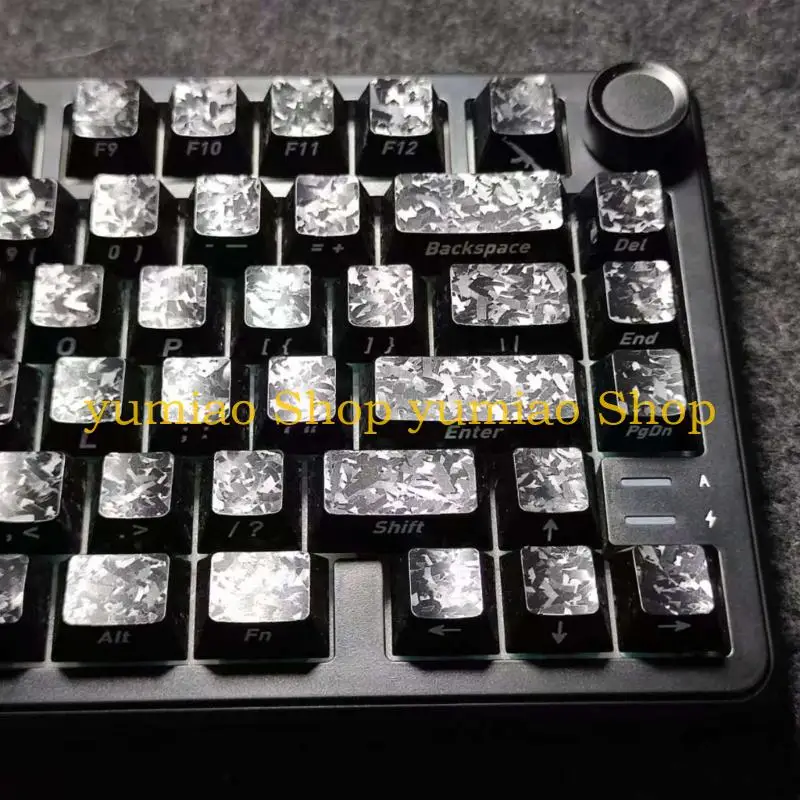 587B 119 Mechanical Keyboard PBT Caps with Keycaps Imitation Carbon Fiber