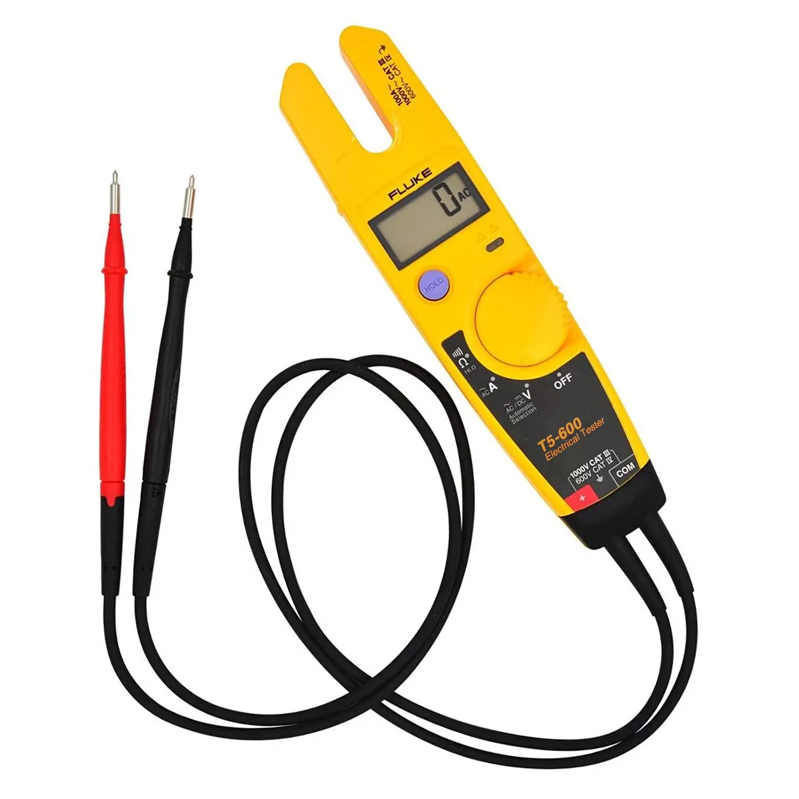 Fluke T5-600 Electrical Tester Electrical Voltage, Continuity and Current Tester, Measures Up To 100 A Without Contact