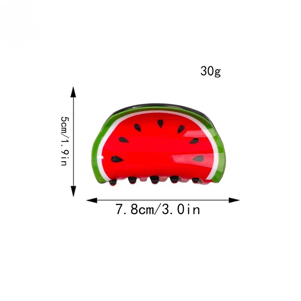 7.8cm 1pc Korean Fruit Style Hair Clip Cute Cartoon Strawberry Watermelon Ladies Hair Clip Holiday Girl Hair Accessories Gift