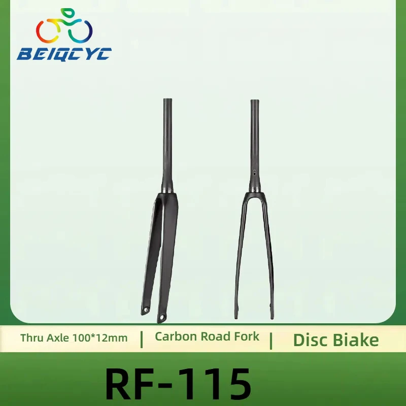 700C*32C Flat Disc Brake Thru Axle Fork Tapered  Internal Cable Full Carbon Fibre Cyclocross Road Fork