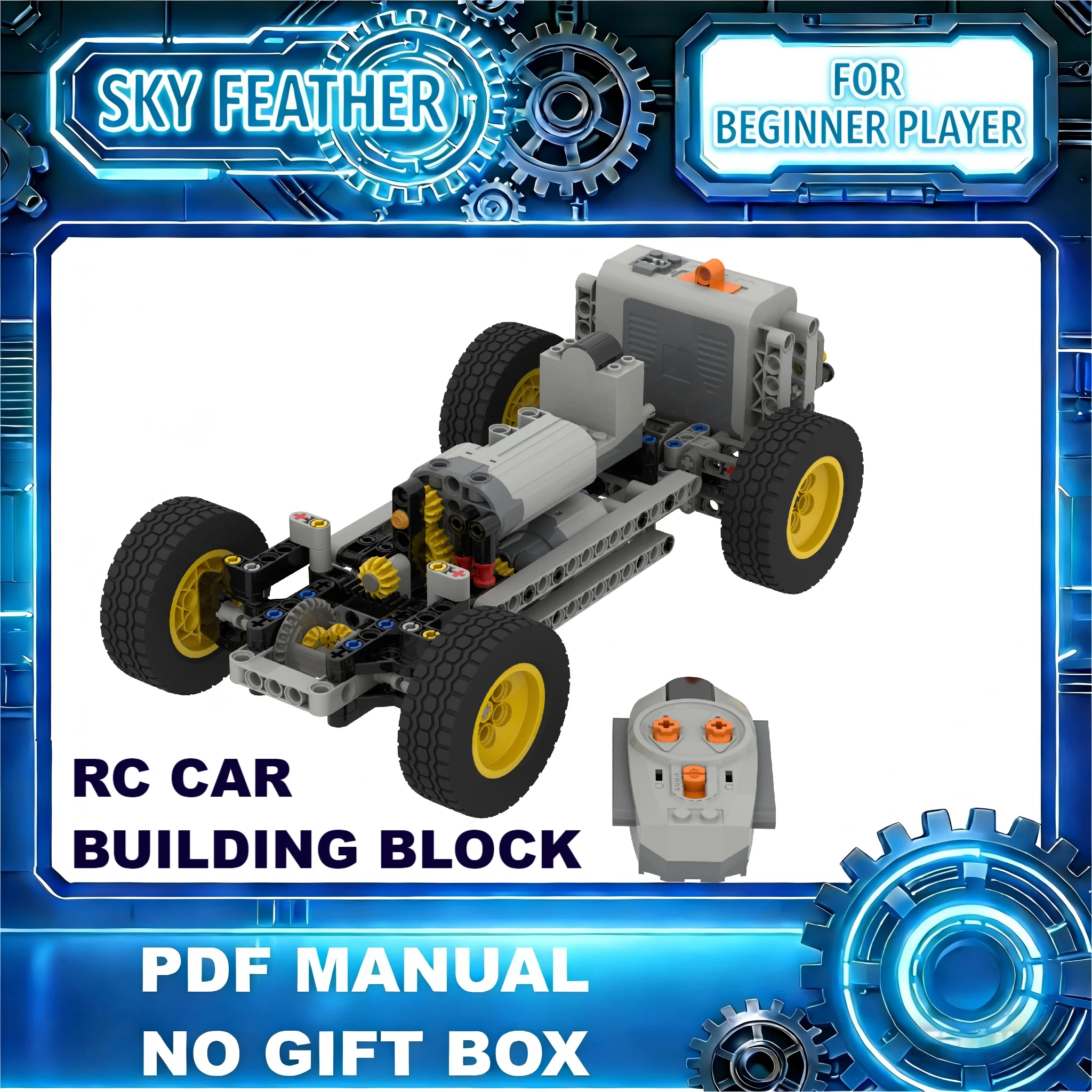 Professional Technical RC Car MOC building block Four wheel drive 4WD differential mechanism Dual Power motor Kids Toys Gift