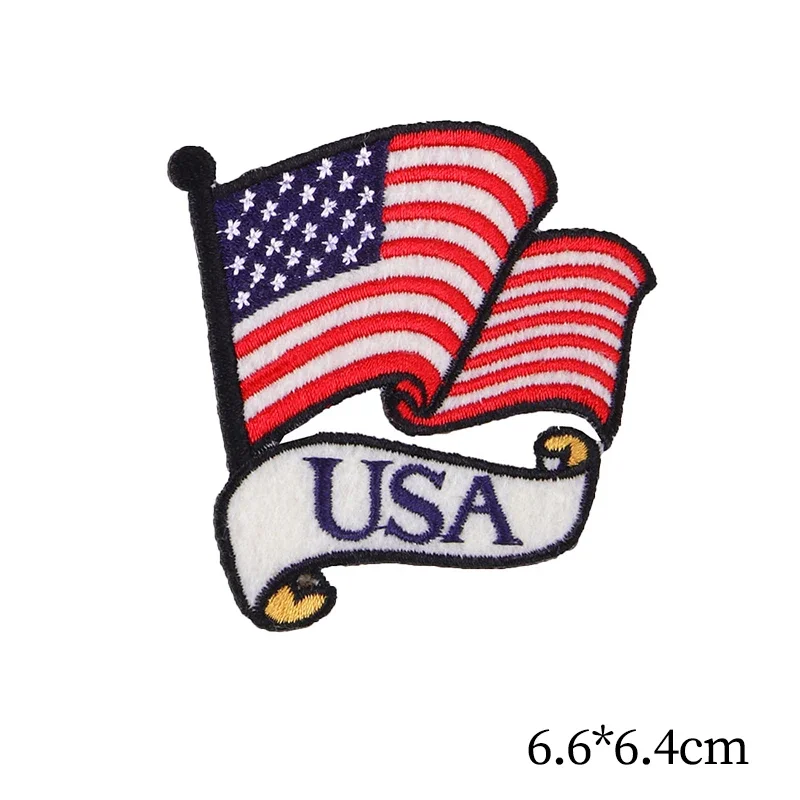 Large 11-Inch American Flag Embroidered Iron-On Patch - USA Patriotic For Vest, Jacket, Backpack