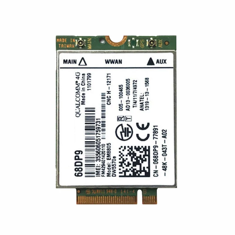 Unlocked   Wireless Adapter Card 7KC0X 068DP9  EM8805 DW5570e WWAN HSPA NGFF 4G Module Adapter CARD