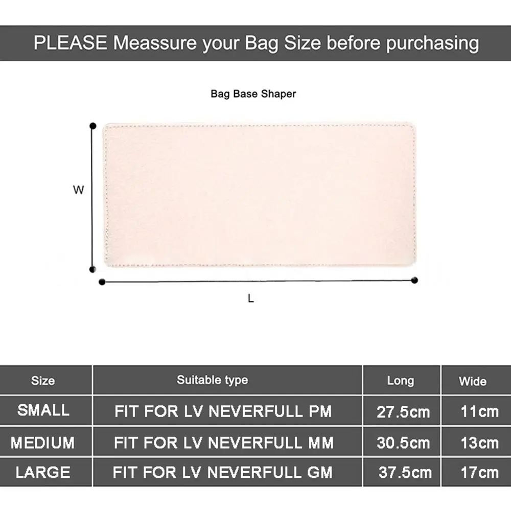 Moldeador de Base de fieltro grueso, bolsa de mano inferior, soporte inferior, accesorios de bolsa de Neverfull, Simple, práctico, S, M, L