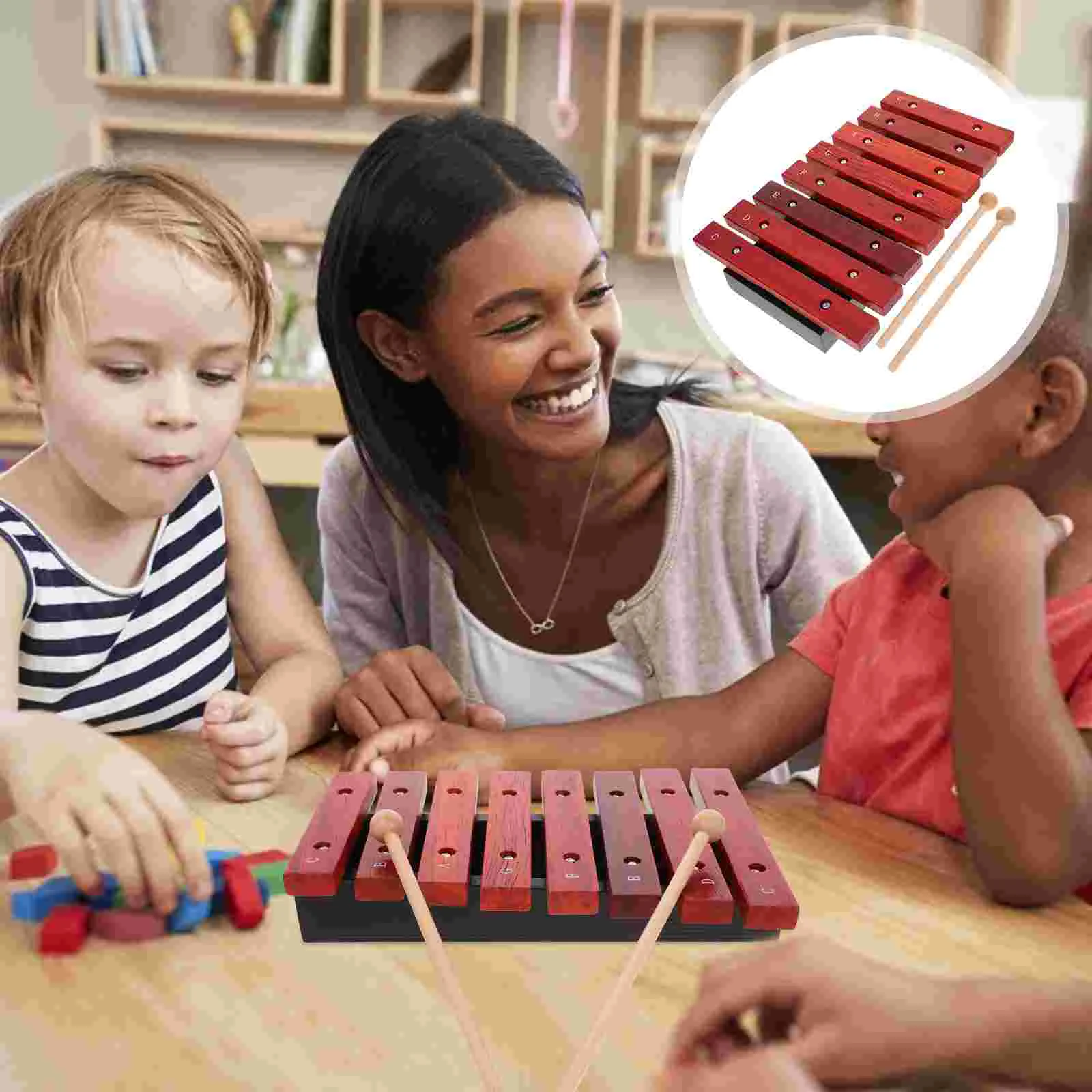 Percussion Xylophone Eight-note Piano Toys Sticks Hand Knocking Music Child