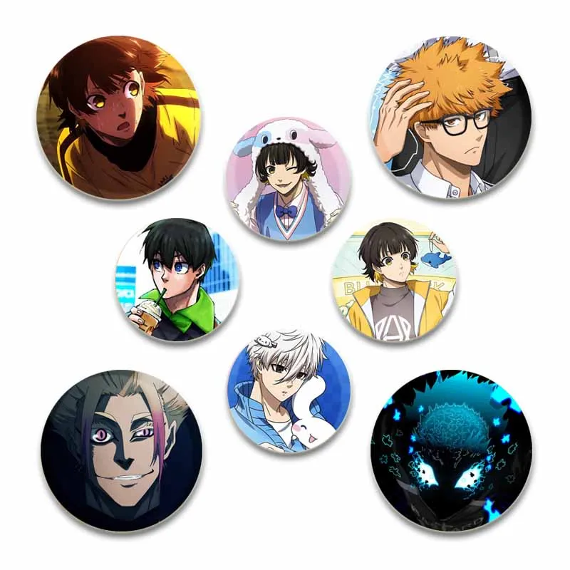 58/44/32mm Anime Blue Lock Badge Tinplate Round Pins Button Brooches for Backpack Clothes Decoration Accessories Jewelry Gifts