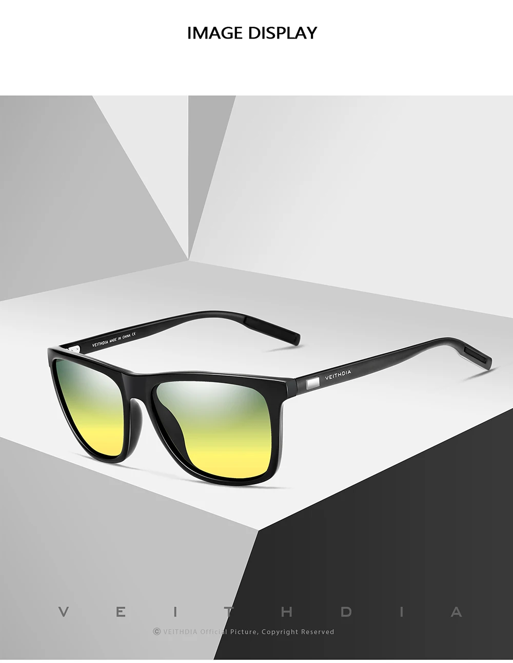 VEITHDIA Markensonnenbrille Unisex Retro Aluminium+TR90 Sonnenbrille Polarisierte Gläser Vintage Brillen Sonnenbrille für Männer/Frauen 6108 – Detail 15