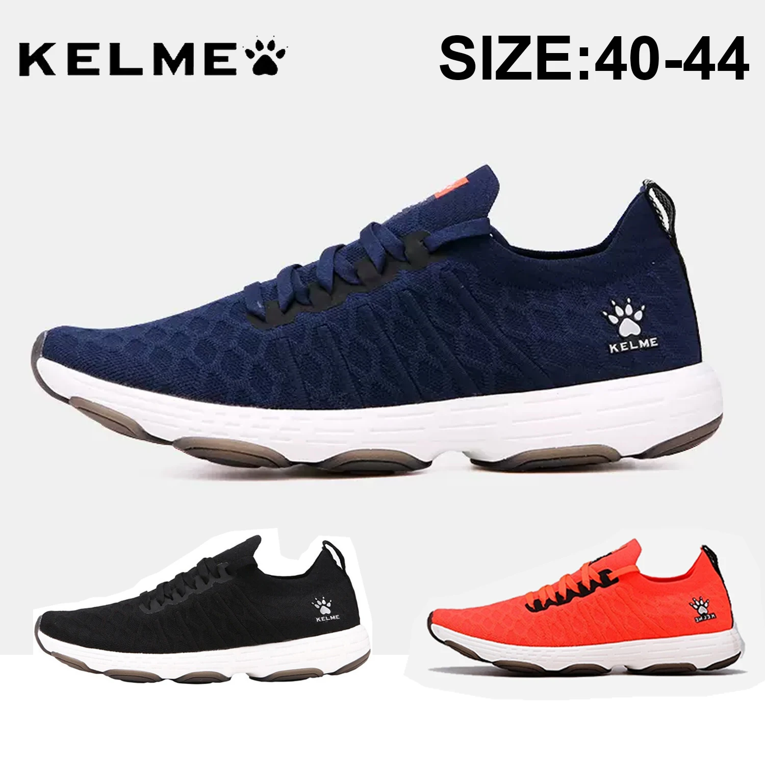 KELME Men\'s Shoes High Elastic Breathable Running Shoes Outdoor Casual Sport Shoes Tennis Fitness Jogging Sneakers Male 66831502