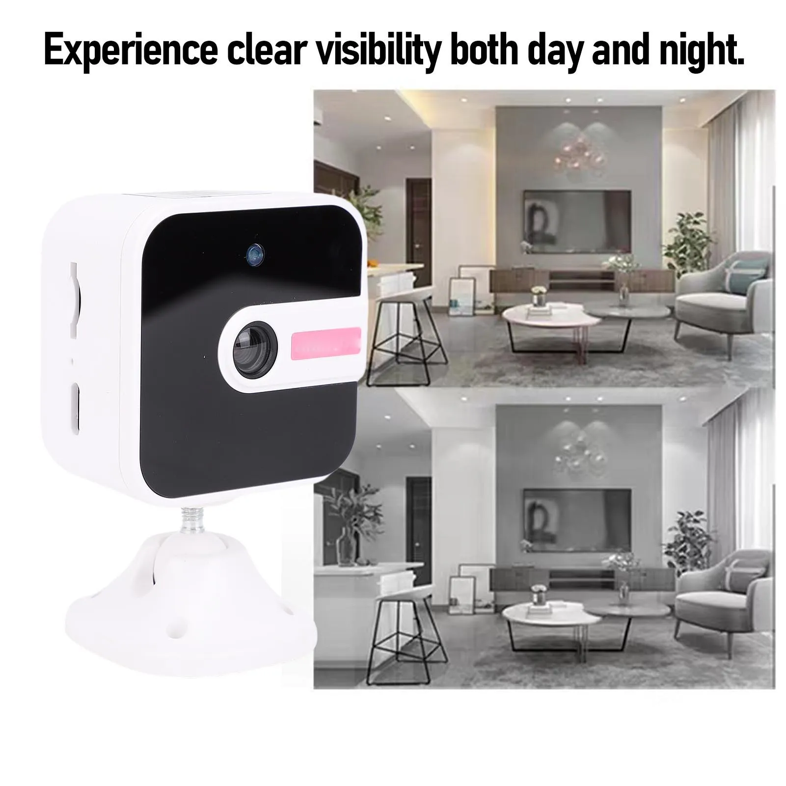 2K Security Camera WiFi Battery Powered Indoor Camera HD Recording 2 Way Talk 32GB Memory Cloud Storage for Home Wireless Camera