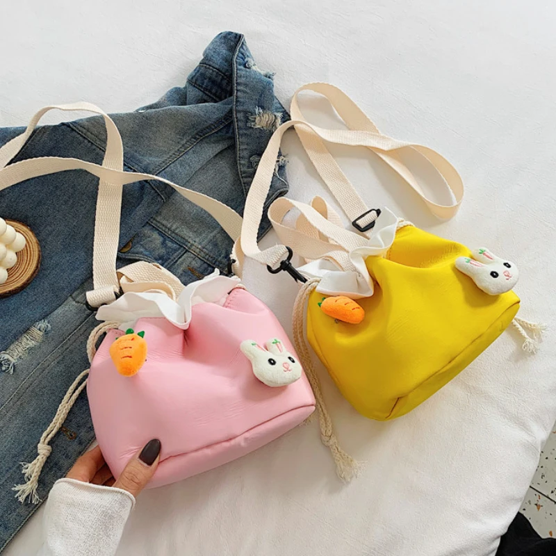 Cute Doll Bag Girl 2022 New Korean Sweet Bucket Bag Student Shoulder Messenger Bags Fashion