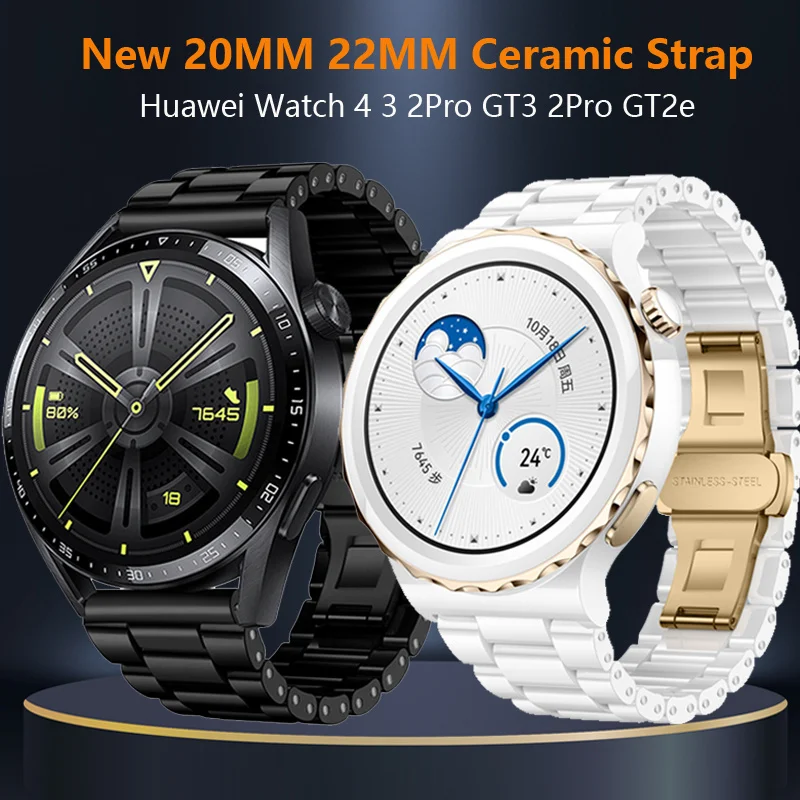 20mm 22mm Ceramic Strap For Huawei Watch GT3Pro 43 46mm Bracelet Correa For Huawei Watch 3 4 4Pro GT2 3 GT2e Runner 46MM GT2Pro