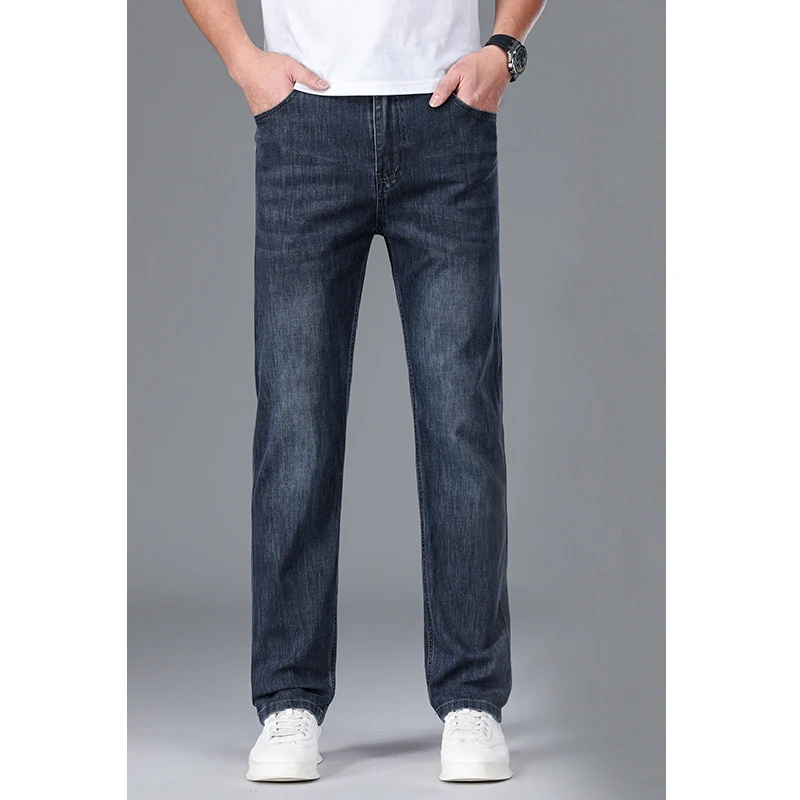 Fashion Loose Spliced Zipper Pockets Embroidery Casual Pants Men's 2024 Spring Summer New Oversized Solid Color All-match Jeans