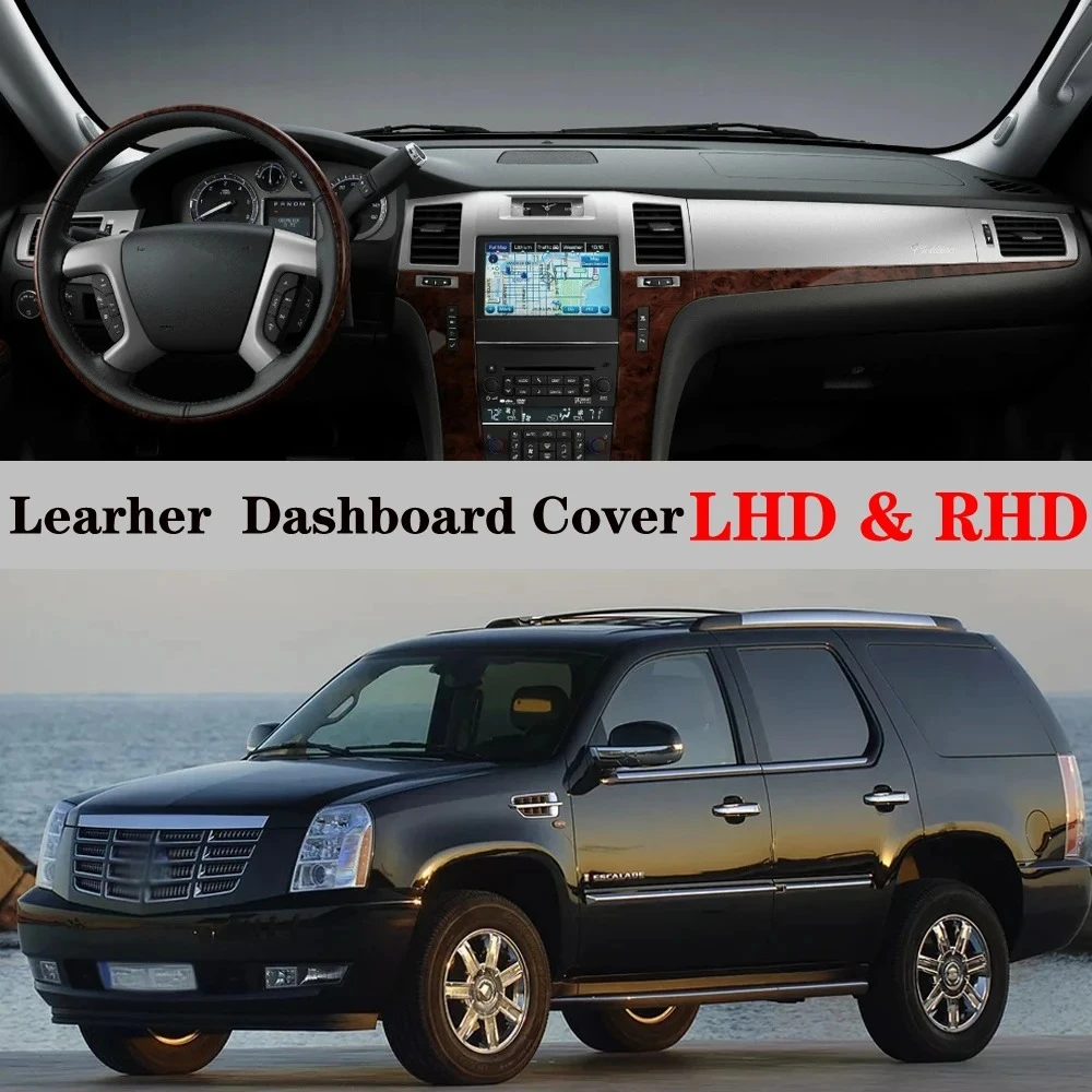 Dashboard Non-Slip Leather Mat Sunshade UV Protection Blanket Car Accessories For Cadillac Escalade ESV C11 2007-2014