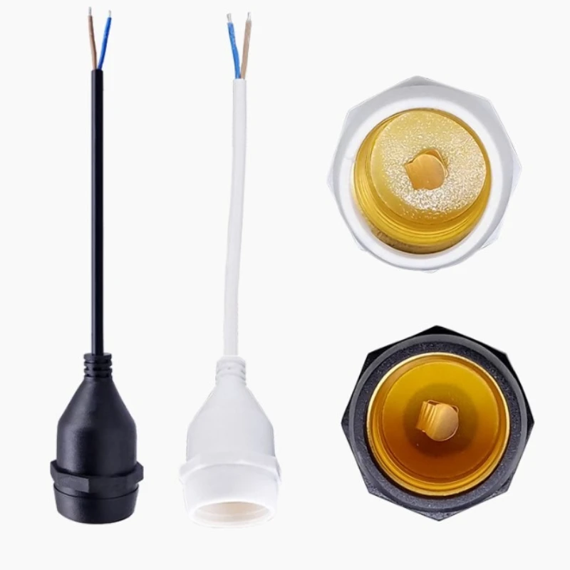 E27 Waterproof Lamp Holder Socket With 0.5mm² 2 Core Wire 20cm/30cm/50cm/1m/2m PVC Outdoor Light Base For String Light LED Bulb