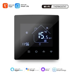 AllbeAI-Thermostat WiFi Tuya, régulateur de température électrique pour sol chaud, chauffage de l'eau, eau, gaz, bomicrophone pour Google Home Alexa