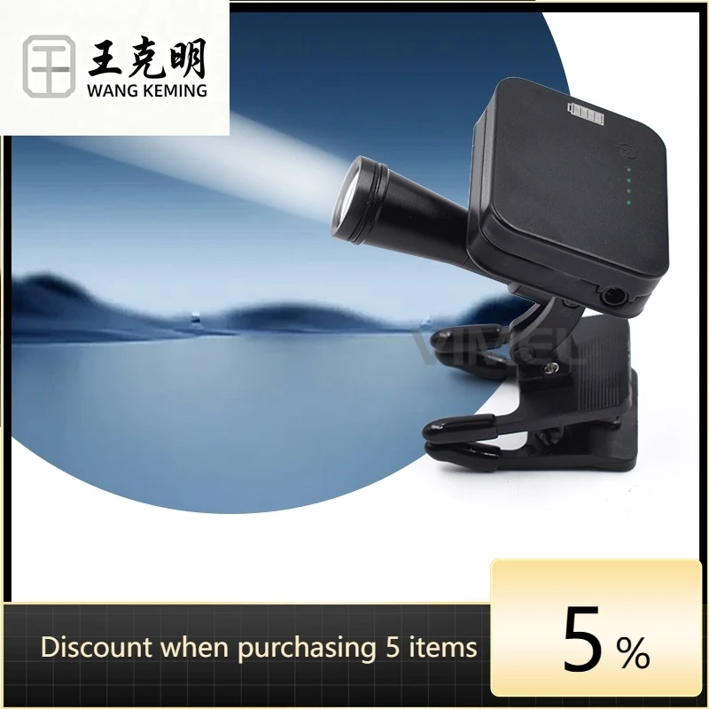Wireless 5W den tal LED Headlight with Rechargeable 2 Magnetic Batteries 60000lux Clip-on Headlamp for den tal Loupes