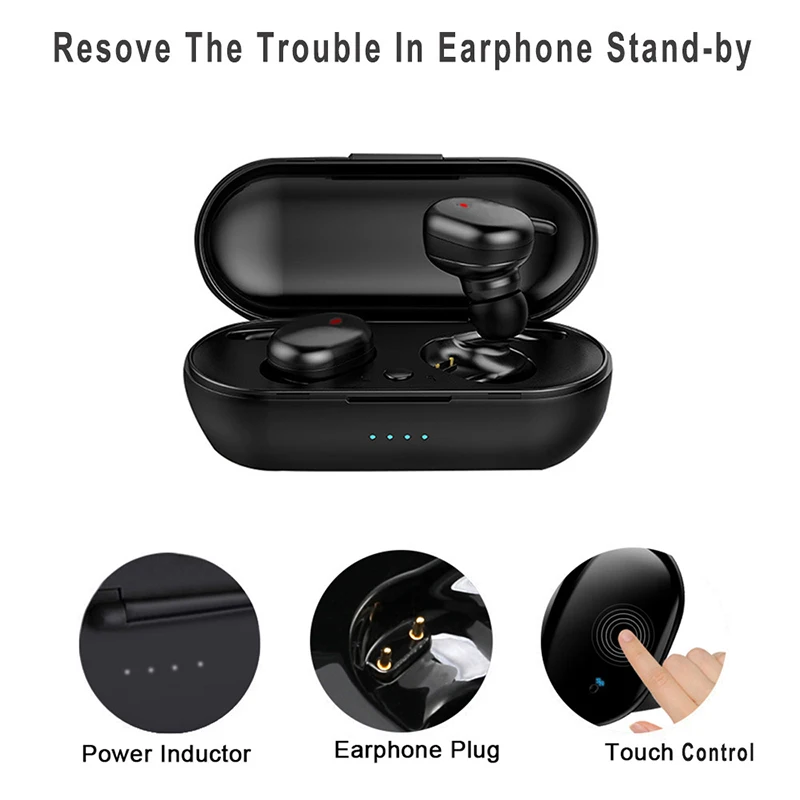 Z50 Y30 TWS4  Bluetooth-compatible Earphones 5.0 Fingerprint Touch HD Stereo Wireless Earpiece Noise Cancelling Gaming Headset