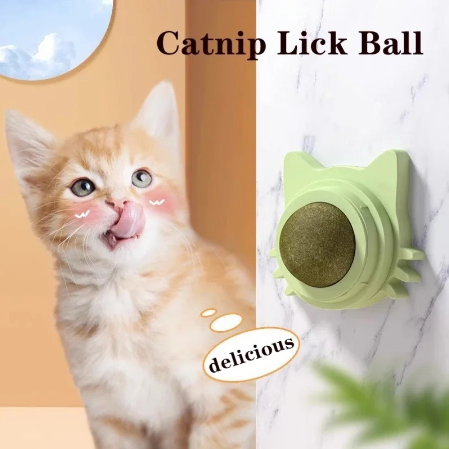 

Cat Ear Mint Spinning Ball Cat Happy Interaction Cat Toy Gall Fruit Wood Polygonum Toy Ball