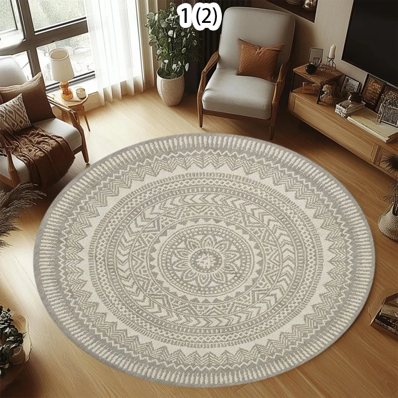 Whorl Light Luxury Persian Round Carpet for Living Room Home Study Room Computer Chair Carpet Large Bedroom Bedside Rug Antiskid