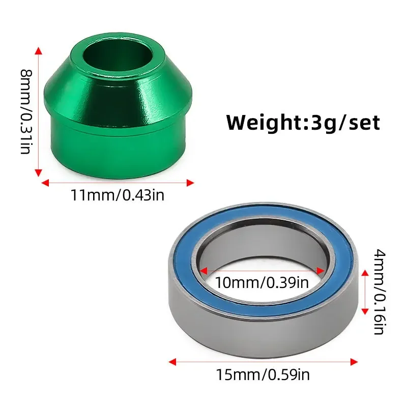 Metalen Lager Adapter + 10x15x4mm Kogellager 6893X voor Traxxas Slash 4X4 Rustler Stampede upgrade Onderdelen Accessoires