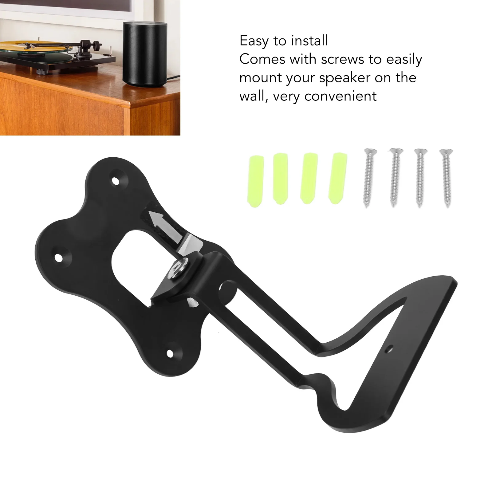 

Speaker Wall Bracket Screw Installation Wireless Speaker Wall Holder Metal Space Saving Stable Rotatable for SONOS Era 100