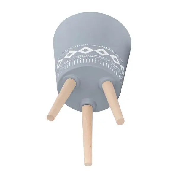 S/2 10/12' PLANTER DIAMOND COM LEGAS DE LANA, GRIS (KD)