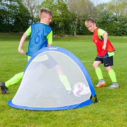 Perlengkapan Latihan Sepak Bola Portabel Lipat Pop-Up, Jaring Sepak Bola untuk Dalam dan Luar Ruangan
