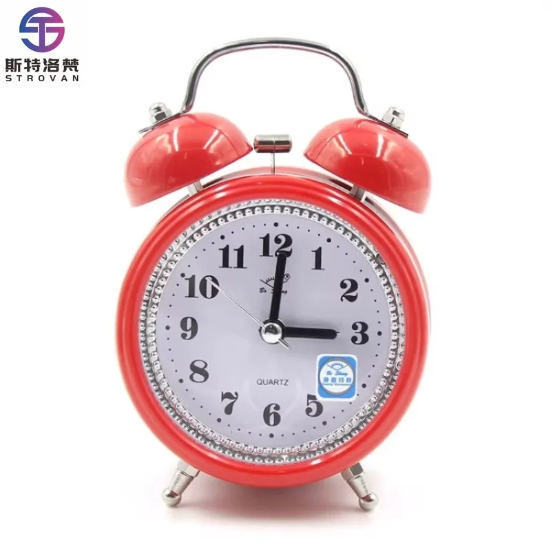 

Children Fashion Mute Metal Alarm Clock with Night Light Bedroom Decor