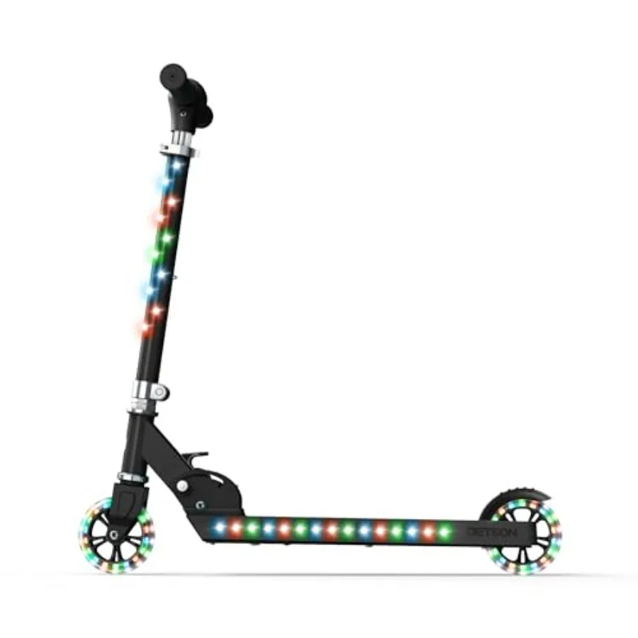

Jupiter 2-Wheel Light-Up Kick Scooter with LED Lights on Handlebar Stem Wheels and Deck Adjustable Handlebar for Ages 5+ Rear B