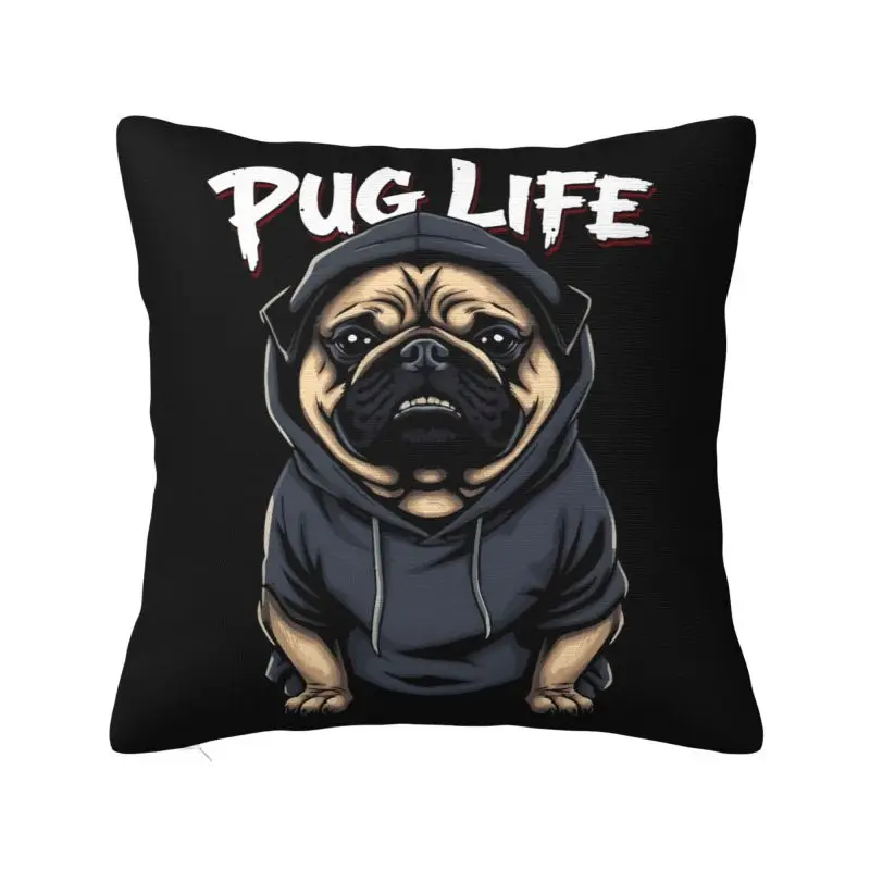 Luxury Pug Life Cushion Cover 66x66cm Velvet Pillow Case for Sofa Square Pillowcase Living Room Decoration