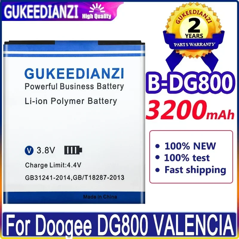 GUKEEDIANZI Battery 3200mAh  B-DG800  for DOOGEE DG800 Doogee VALENCIA DG800 Batteries