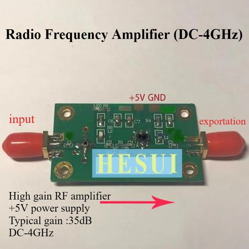 DC-4G high gain RF microwave amplifier signal amplification SMA interface 35DB typical PA1-4