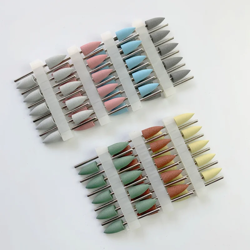 Dental Polishing Burs Polishers Diamond Nail Drill Bits Silicone Rubber Polisher Grinders Dentistry Accessories Dentist Tools