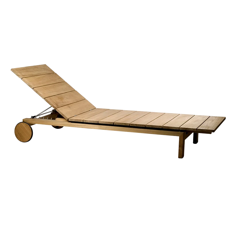

#Modern Adjustable Teak Outdoor Lounge Chair Courtyard Open-Air Swimming Pool Villa Leisure Garden Bed Breakfast Hotel Lounger