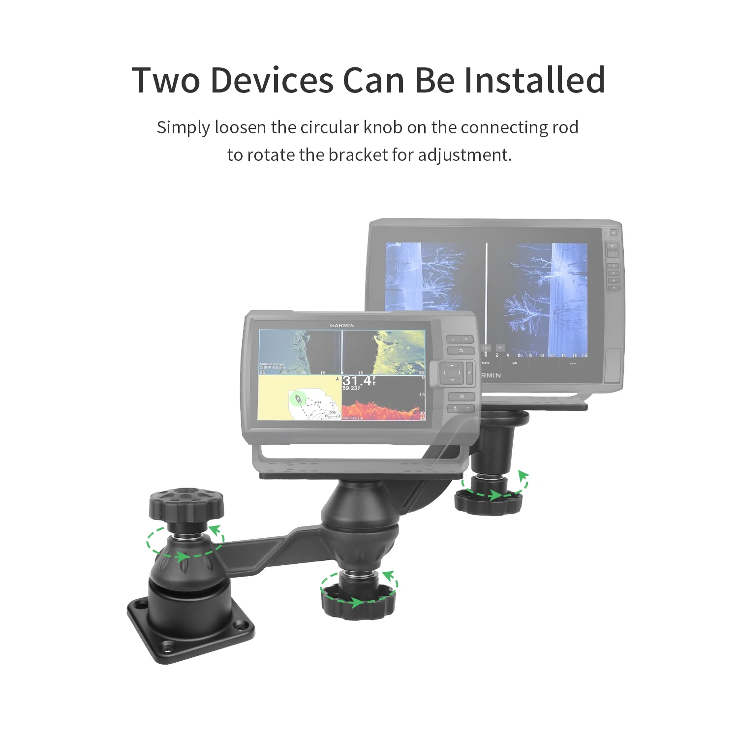Double Device Installation Base Mount for Fish Finder, Optional Square Base Wall Mount Or Column Style