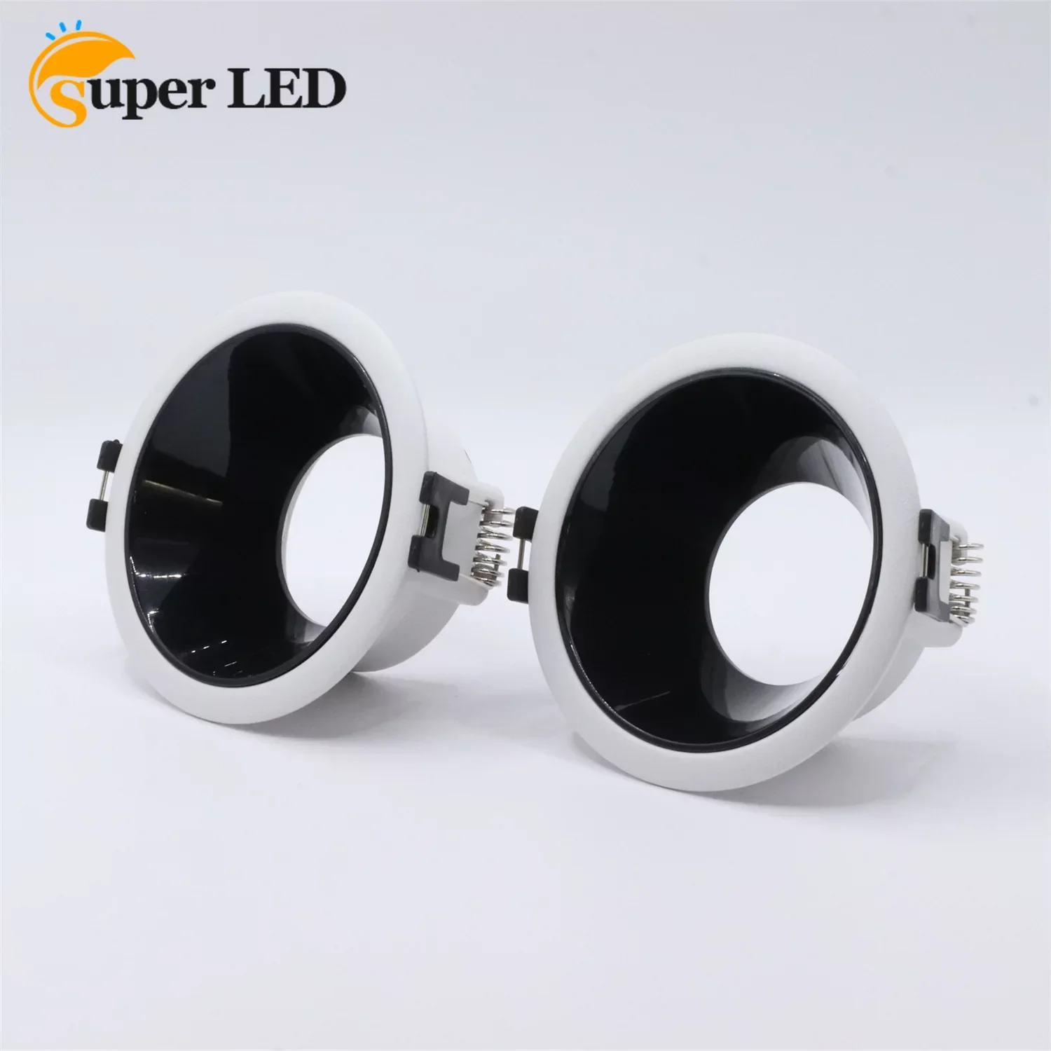 White Black Round Cut Hole 75mm LED Recessed Ceiling Aluminum Alloy Panel Down Lights Lamp Fixture