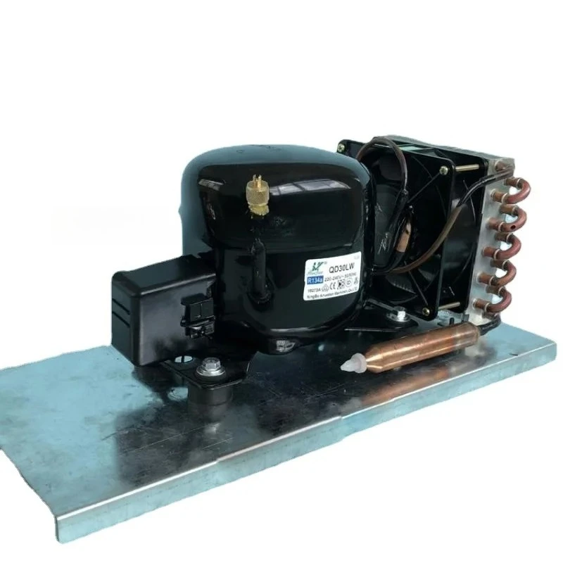 For QD30HC QD52HC Small Refrigerator Water Cooled Compressor Condensation Unit including Condenser Filter for R134A