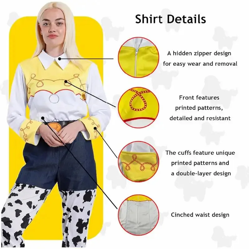 

aaa12 3Jessie the cowgirl Toy Story costume adult women S-M-L size friend Jessie Set for Cowboy party Carnival