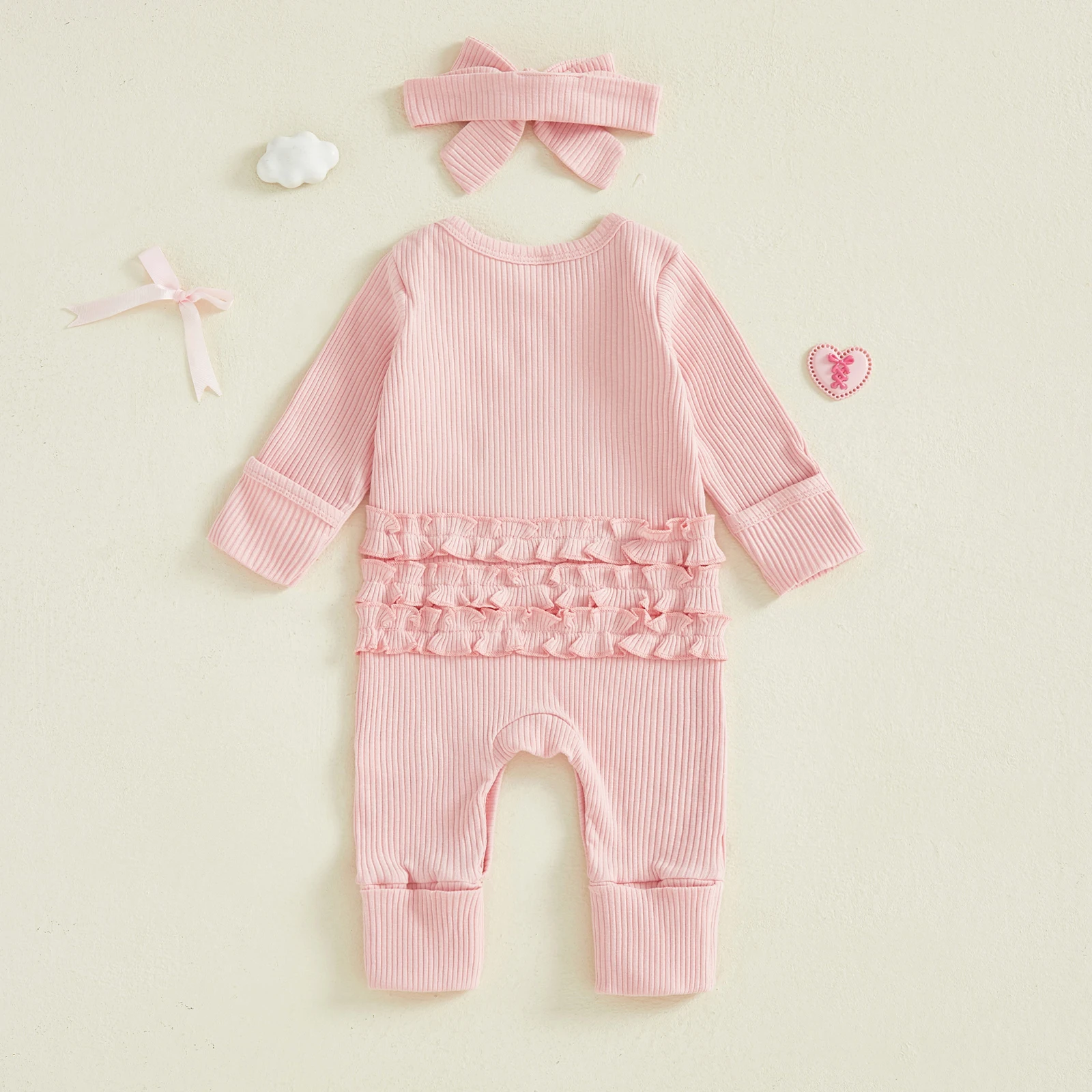 FOCUSNORM 0-18 متر الرضع طفل الفتيات الفتيان خريف شتاء رومبير كم طويل طاقم الرقبة الغربية التطريز حللا مع مجموعة عصابات رأس