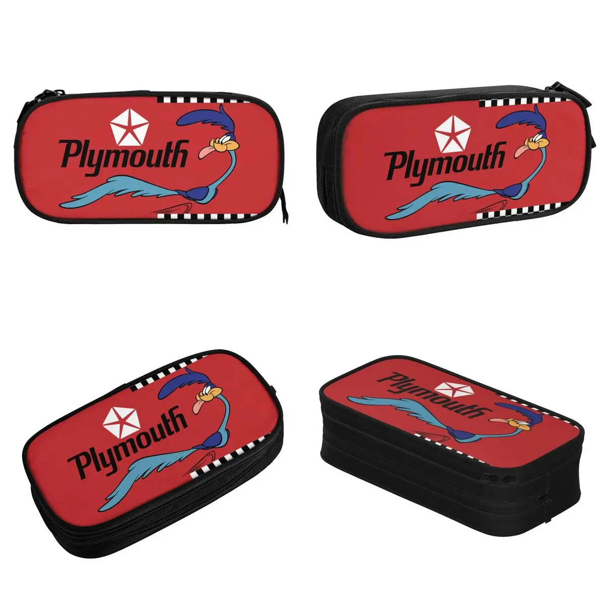 Road Plymouth Runner Pencil Case Roadrunner Pen Box Pencil Bags Girls Boys Big Capacity Students School Gifts Pencilcases