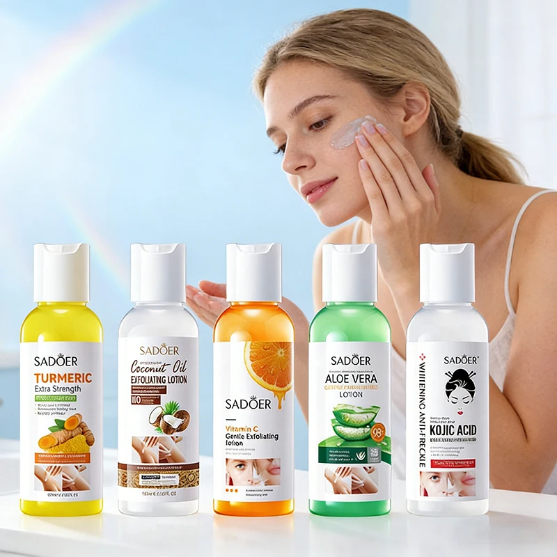 Loción facial hidratante SADOER antiarrugas, antienvejecimiento, blanqueadora con ácido kójico, sérum facial con esencia de coco para el cuidado de la piel.