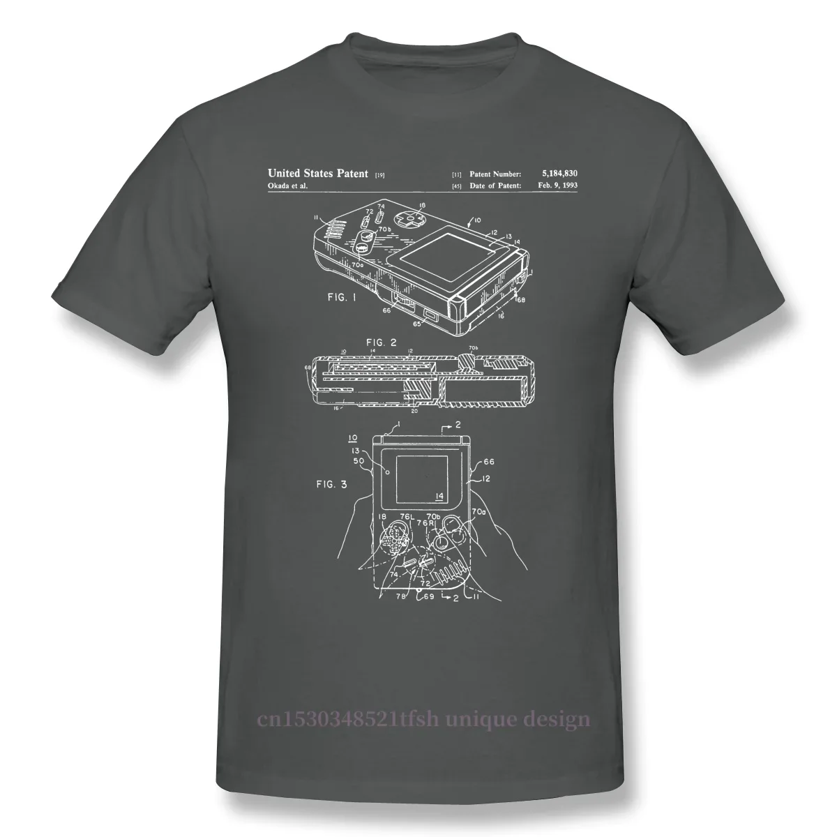 Nintendo Game Boy Patent Gameboy T-Shirt Men Top Quality Short Summer Sleeve Russian Games Online Casual Shirt Loose